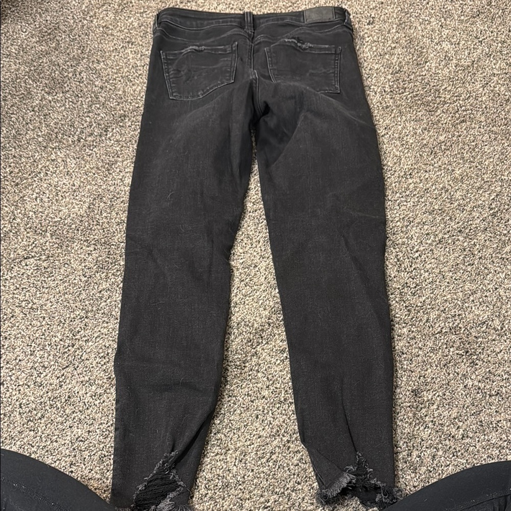 American Eagle Outfitters Black Skinny Distressed Jeans - Picture 3 of 5